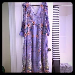 Purple Maxi ModCloth Patterned Dress